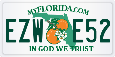 FL license plate EZWE52