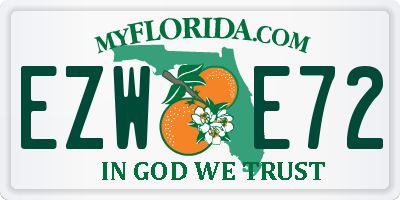 FL license plate EZWE72