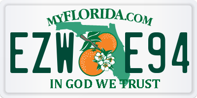 FL license plate EZWE94