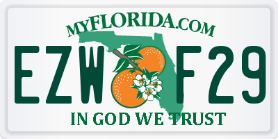 FL license plate EZWF29