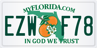 FL license plate EZWF78