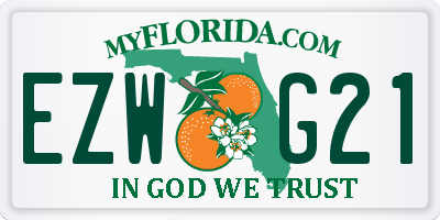 FL license plate EZWG21