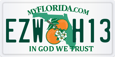 FL license plate EZWH13