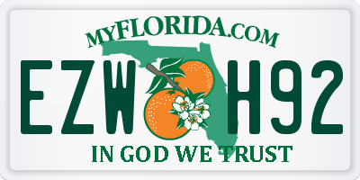 FL license plate EZWH92