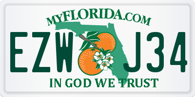 FL license plate EZWJ34