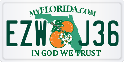 FL license plate EZWJ36