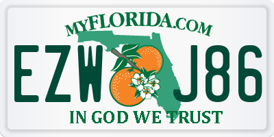 FL license plate EZWJ86