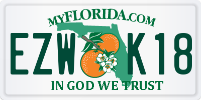 FL license plate EZWK18