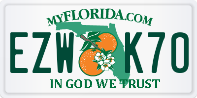 FL license plate EZWK70