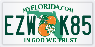 FL license plate EZWK85