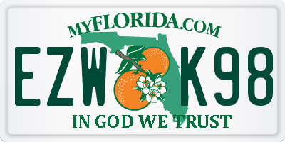 FL license plate EZWK98