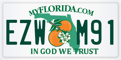 FL license plate EZWM91