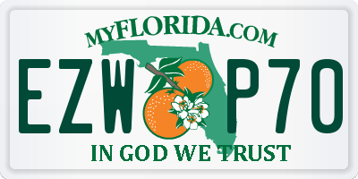 FL license plate EZWP70