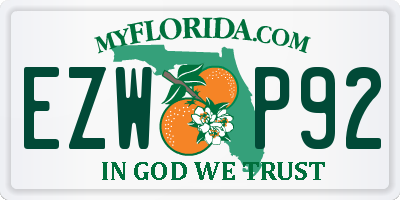 FL license plate EZWP92