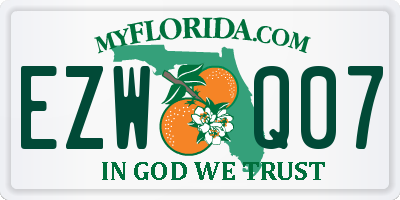 FL license plate EZWQ07