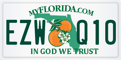 FL license plate EZWQ10