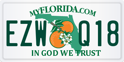 FL license plate EZWQ18