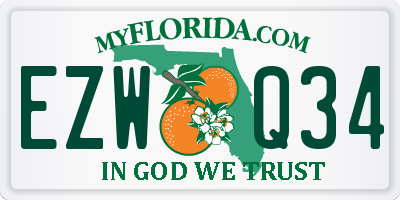 FL license plate EZWQ34