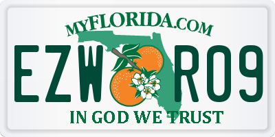 FL license plate EZWR09