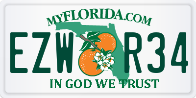 FL license plate EZWR34