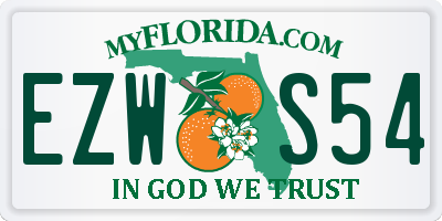 FL license plate EZWS54