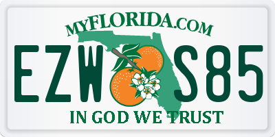 FL license plate EZWS85