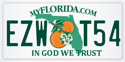 FL license plate EZWT54