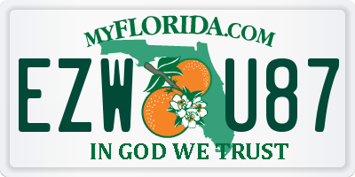 FL license plate EZWU87