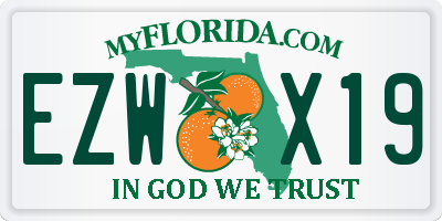 FL license plate EZWX19