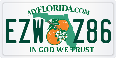 FL license plate EZWZ86