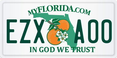 FL license plate EZXA00