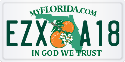 FL license plate EZXA18