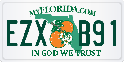 FL license plate EZXB91