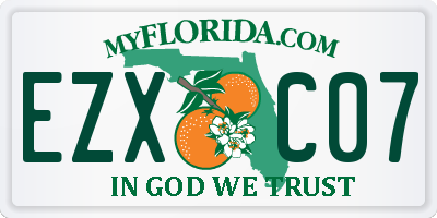 FL license plate EZXC07