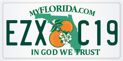 FL license plate EZXC19