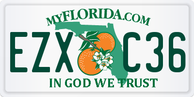 FL license plate EZXC36