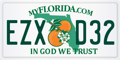 FL license plate EZXD32