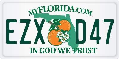 FL license plate EZXD47