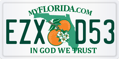 FL license plate EZXD53