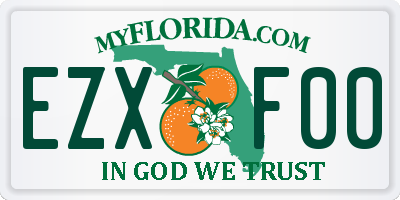 FL license plate EZXF00