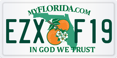 FL license plate EZXF19