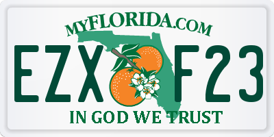 FL license plate EZXF23