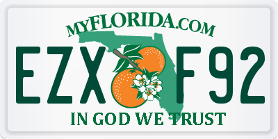 FL license plate EZXF92