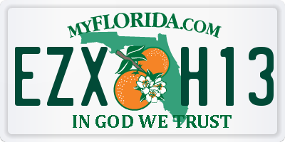 FL license plate EZXH13