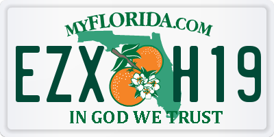 FL license plate EZXH19