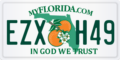 FL license plate EZXH49