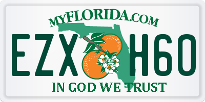 FL license plate EZXH60