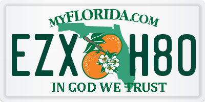 FL license plate EZXH80