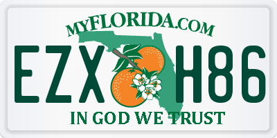 FL license plate EZXH86