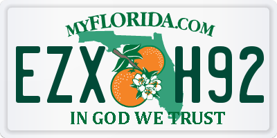 FL license plate EZXH92